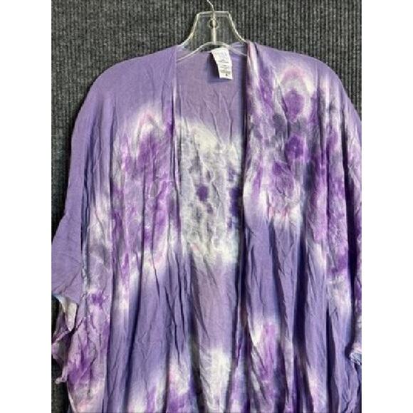 Time And Tru Womens Long Kimono Size L/XL Purple Tie Dye Boho Hippie Festival - Picture 3 of 8